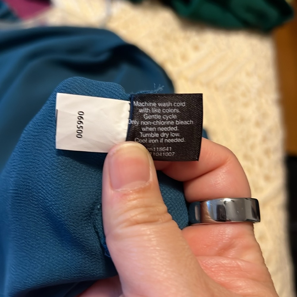 Teal Sleeveless Top with adjustable ribbon straps - Picture 3 of 4